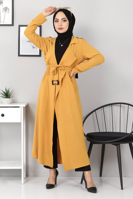Women's Belted Mustard Aerobin Jacket